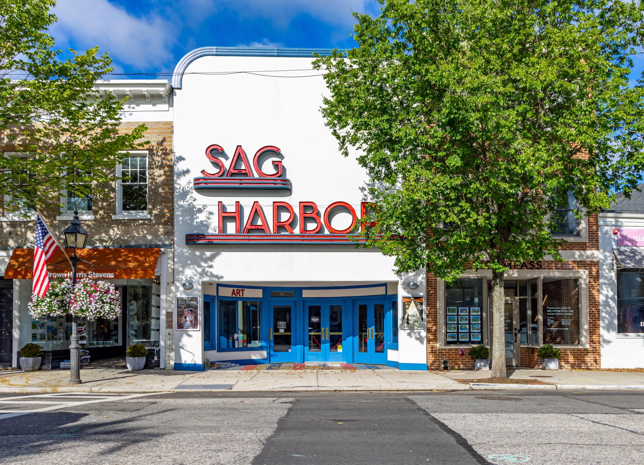 Scenic Sag Harbor waterfront and historic village