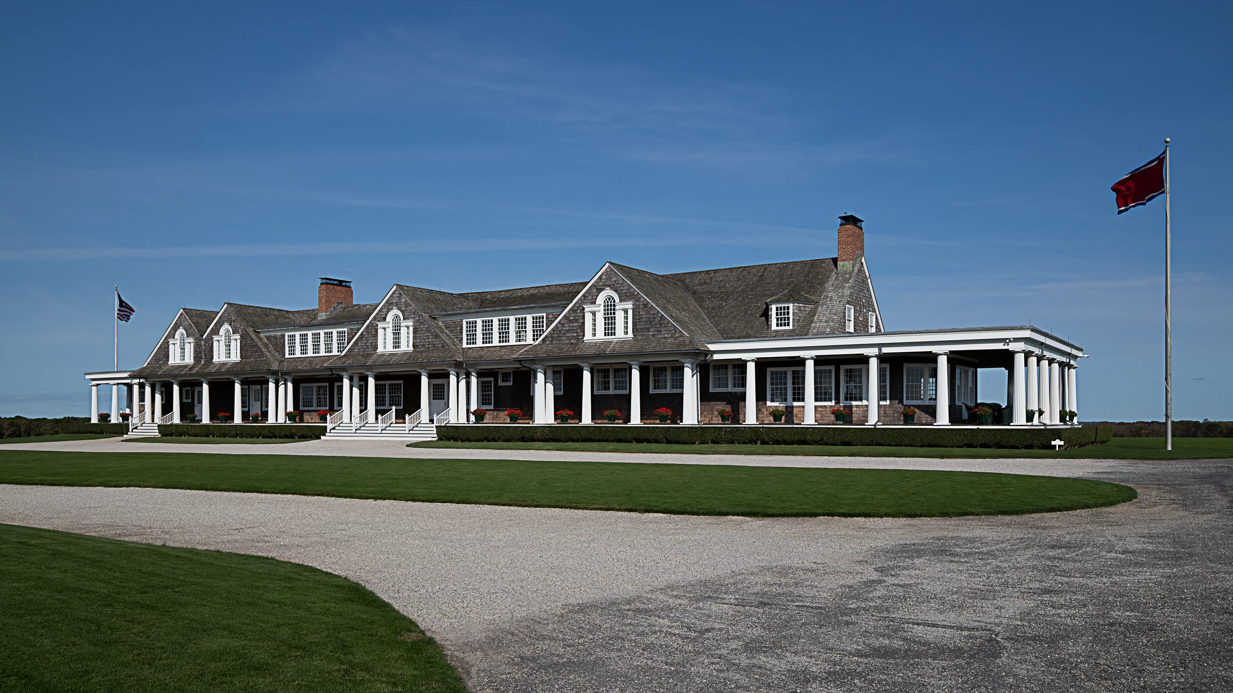 The clubhouse at Shinnecock Hills Golf Club, host venue of the 2026 U.S. Open in Southampton, New York