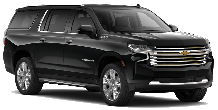 Black Chevrolet Suburban SUV parked curbside in New York City