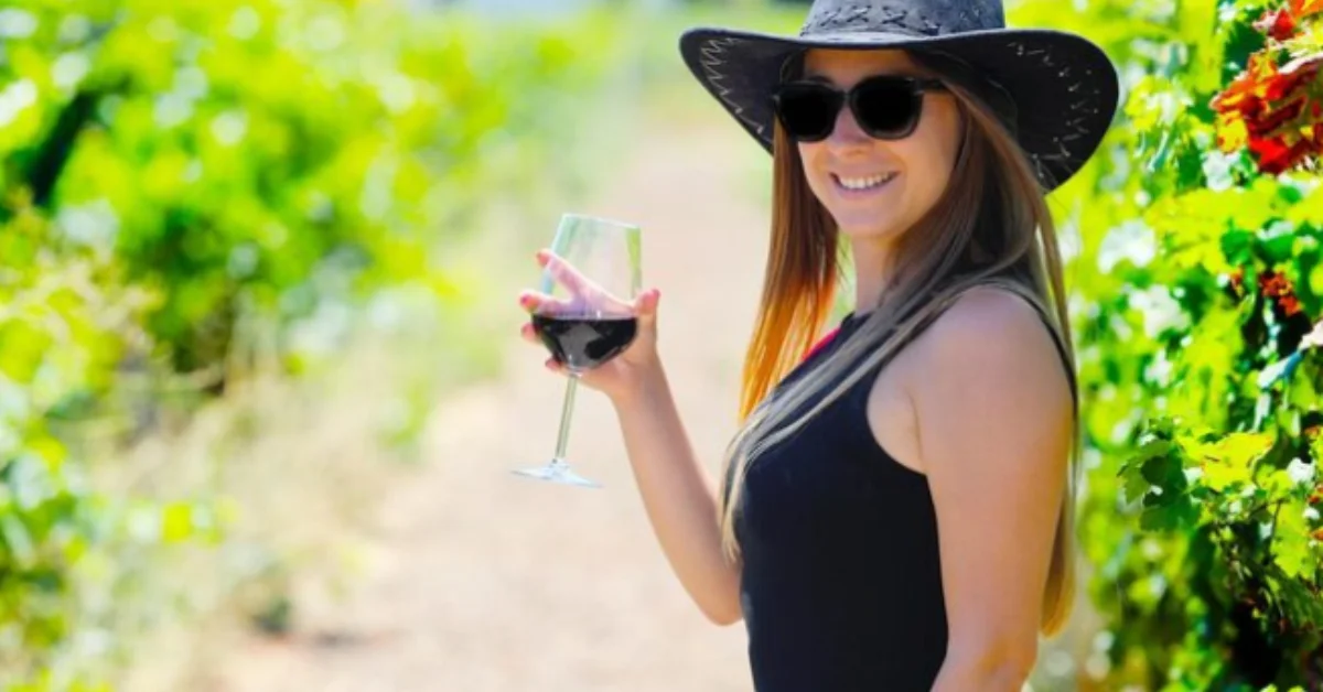 Guests enjoying a wine tasting at a North Fork Long Island vineyard