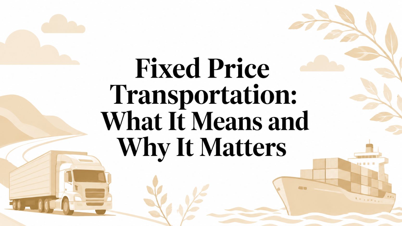 Fixed Price Transportation: What It Means and Why It Matters